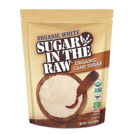 Sugar In The Raw Organic Granulated White Premium Cane Sugar, Pure Natural Sweetener, Vegan, Gluten-Free, Non-GMO, 24 oz Bag