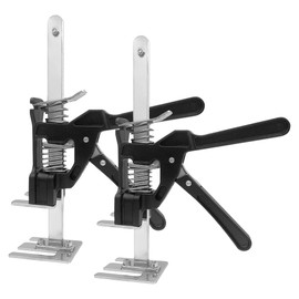 Labor Saving Handle 12" Lever Tool Lifts 2pcs, Wall Tile Locator, Multifunctional Lift Height Adjuster, Door Panel, Lifting Cabinet Jack, Lifts 6.69" Holds 330 lbs (Kinggang Black)