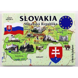 Slovakia EU Series Souvenir Fridge Magnet 2.5" X 3.5"