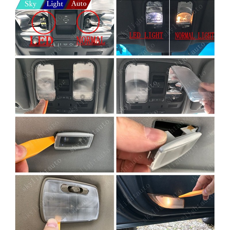 skylightauto 14pcs LED Premium Blue Light Interior Package Deal for