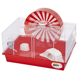 Ferplast "Coney Island Theme Modular Hamster Cage Featuring XXL 11.75-Inch Diameter Exercise Wheel, Includes All Accessories, 19.7L x 13.8W x 9.8H Inches,