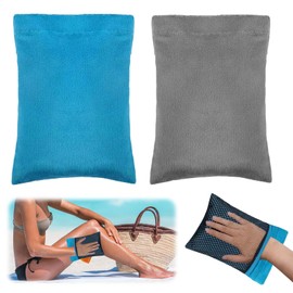 LUMOOM Pack of 2 Sand Remover for the Beach, Sand Removal Bag, Sand Remover Gloves, Reusable Beach Accessories for Beach Holidays, Beach Bag, Camping Essentials (A)