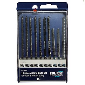 Eclipse Professional Tools EPT-WM10 Predator Jigsaw Blade Set for Wood, Blue, Set of 10 Pieces