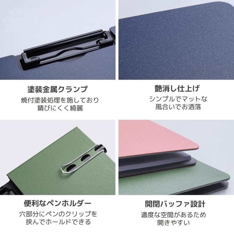 fogman Binder A4 Vertical Horizontal Clipboard Bi-Fold with Pen Holder,