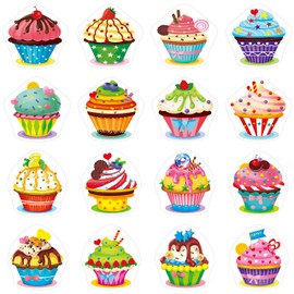 600 Pcs Cupcake Party Decoration Teacher Reward Encouragement Motivational Sticker Mega Pack 16 Designs with Perforation Line (Each Measures 1.5" in Diameter)