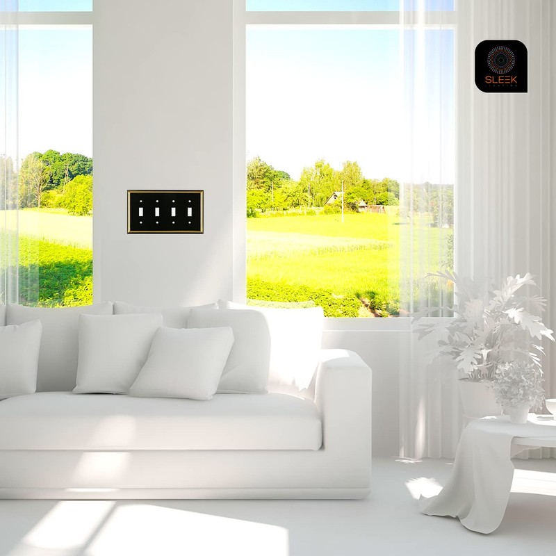 Pack of 4 Wall Plate Outlet Switch Covers by SleekLighting