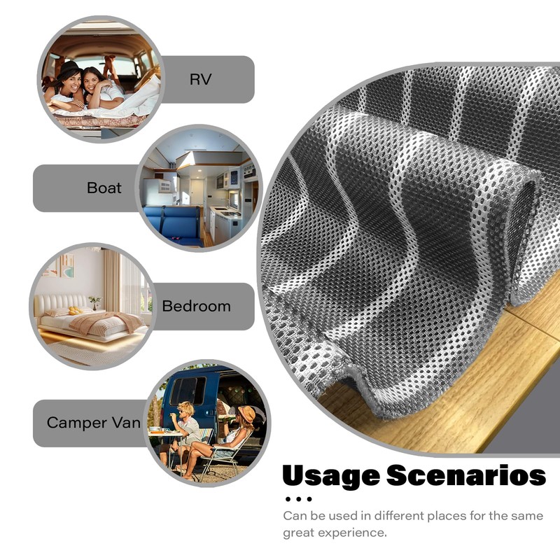 Aire-Flow Mattress Underlay with Breathable Mesh Fiber for RV Bed,