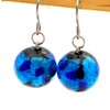 Women's Firefly Glass Earrings, Blue, Blue, Luminous, Titanium, Dragonfly, Okinawa,