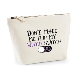 Hippowarehouse Don't Make me flip My Witch Switch Printed Make up Cosmetic wash Bag 18x19x9cm