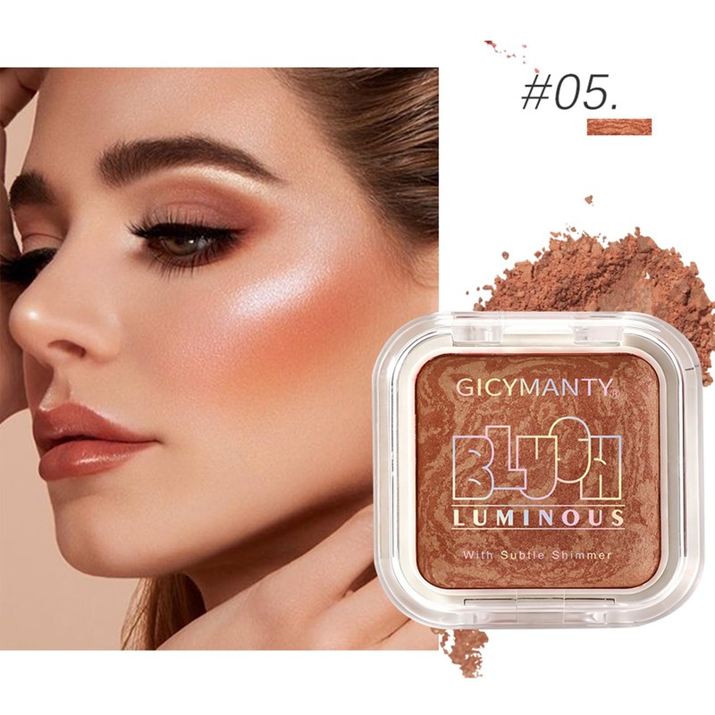 Baked Highlighter Blush, Luminous Cheek Colour, Shimmer Blush Makeup