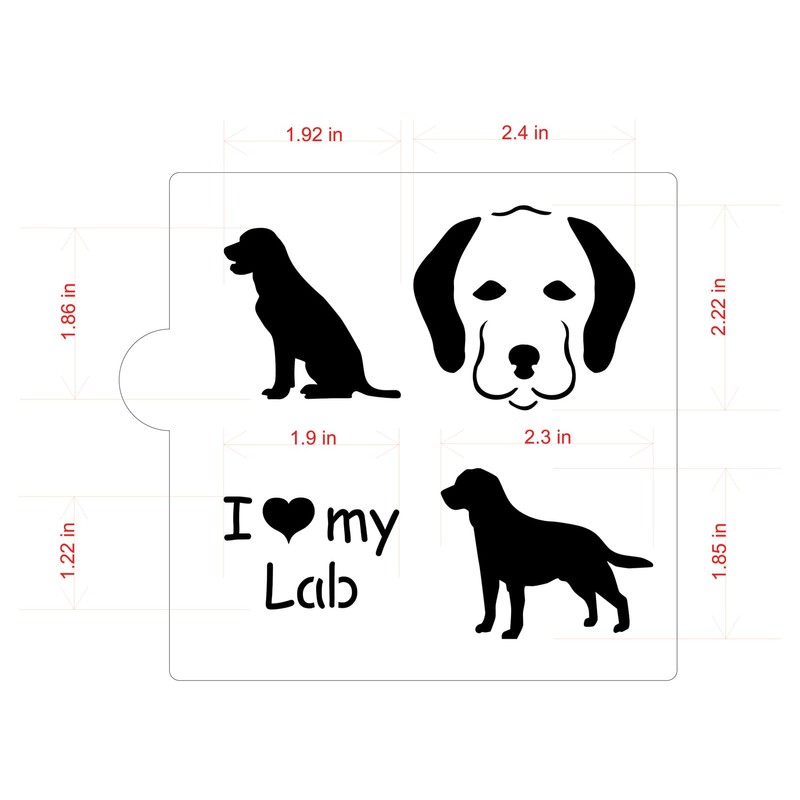 I Love My Lab Cookie and Craft Stencil by Designer