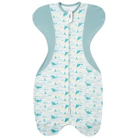 Swaddle for Newborns, Baby Swaddles 0-3 Months 5-13lb, Arms Up Swaddle 0-3 Months Newborn with Moisture-Wicking Fabric, Promotes Healthy Hip Development, 2-Way Zipper , 1Pack(Whales and the sea)