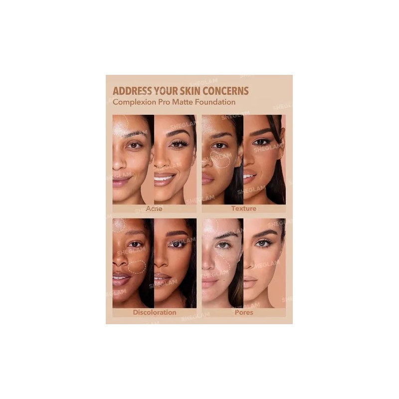 Sheglam Complexion Pro Base Líquida Larga Duración Earth .