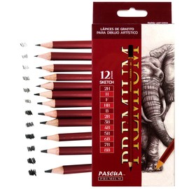 Juego de 12 Lápices de Grafito para Dibujo Artístico Profesional, Grados 2H, H, F, HB, B, 2B, 3B, 4B, 5B, 6B, 7B, 8B