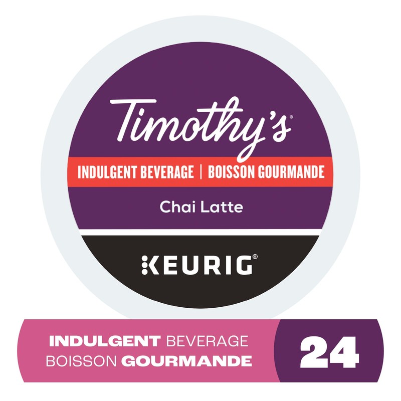Timothy's Chai Latte K-Cup Coffee Pods, 24 Count For Keurig