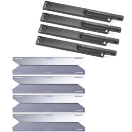 Cmanzhi S9A231 (4-Pack) C2F301 (4-Pack) Replacement for Jenn Air 720-0061, 720-0062, Nexgrill 720-0101, 720-0138 Gas Grill Stainless Steel Heat Plate Shield and Cast Iron Burner