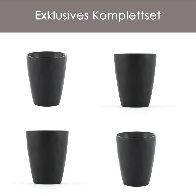 Hanseküche Stoneware Espresso Cups Set - High Quality Set of