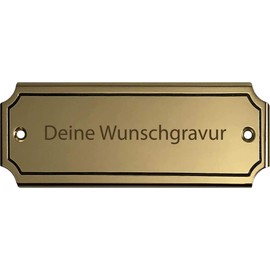 Rectangular Brass Sign with Engraving