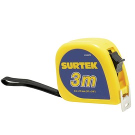 Surtek B122070 Flexómetro con carcasa de plástico invencible 3 m x 3/4"