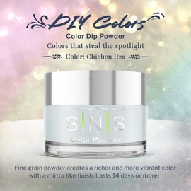SNS Healthy Natural Nails SNS Nail Dip Powder - Chichen Itza (Turquoise Cream) - Long-Lasting Dip Colors for Healthier Nail Beds - Professional & DIY Use - 0.5 oz
