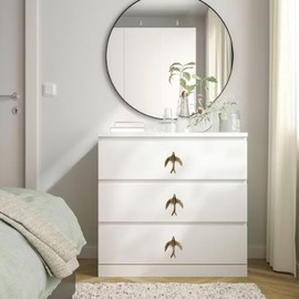 Perilla Home Set of 6 Decorative Eagle Shape Copper Knobs for Room Kitchen Cabinet Hardware Cupboard Door Knobs Dresser Wardrobe and Drawer Pulls (Antique Gold)