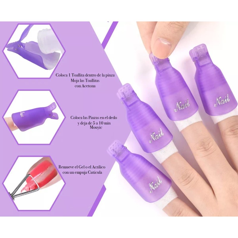 Reusable Keeper 10 Pinzas De Plastico Para Retiro De Gel