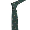 King & Priory Dark Green Herringbone Embroidered Tractor Tie