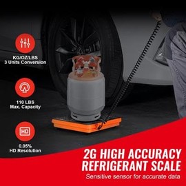 Happybuy 110 LBS Refrigerant Scale, High Precision Digital Freon Scale with Wired Remote, 2g Accuracy, Electronic HVAC Charging and Recovery Weight Scale, Case & Dry Battery Included