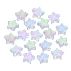 Tupalizy 50PCS Small Star Beads 11mm Acrylic Star Shaped Crystal Bead Charms for Bracelets Jewelry Making Earring Necklace Art Crafts Project Keychain Accessories Christmas Birthday Gifts (White)