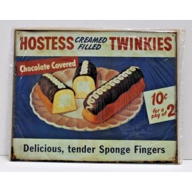 Hostess Vintage Hostess Creamed Filled Twinkies Chocolate Cover Metal Tin Sign 15" x 12"