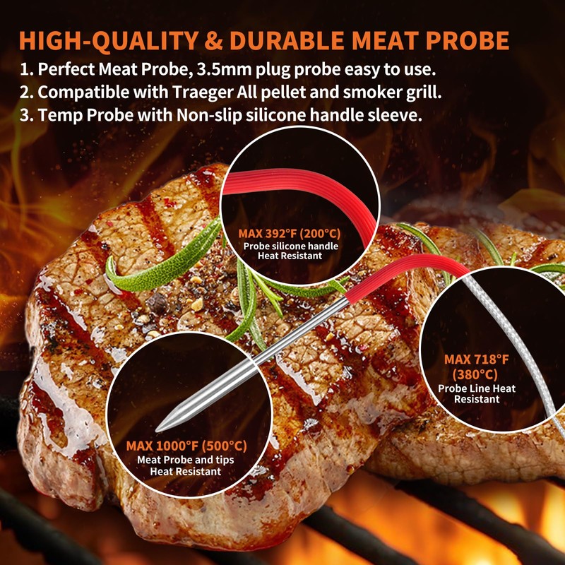 2024-New Upgrade for Traeger Meat Probe, 2-Pack Repalcement for Traeger