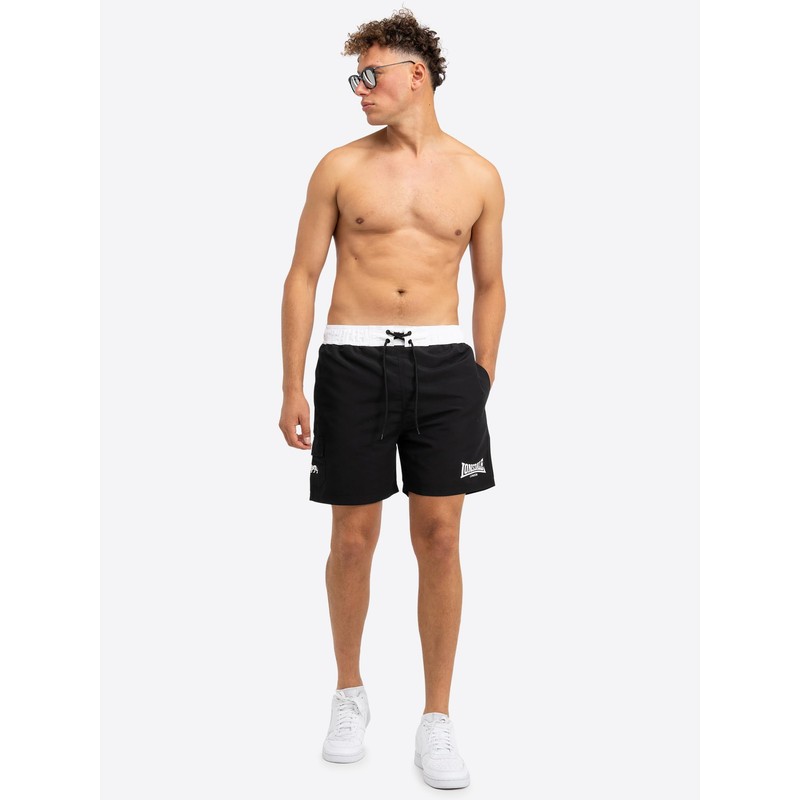Lonsdale Herren Thorpe Badehose, Black/White, X-Large