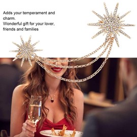 Chazcool Brooches for Clothing, Elegant Brooch with Pendant Chains Sweater Shawl Clips Cardigan Neck Pin Shirt Brooch Retro Jewelry Clothing Decoration Unisex Women Men