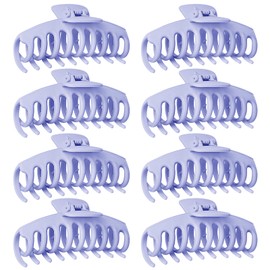 TOCESS TOCESS Hair Claw Clips for Women - 8PK Large Neutral Matte Jumbo Hair Clips for Thick, Thin, Long, Short, Curly Hair Girls, Big Jaw Clip Set for Daily Use (Lavender Purple)