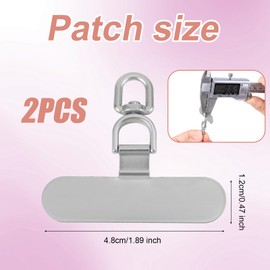 Gosknor 2pcs Universal Phone Tether Tabs, Oval Cell Phone Lanyard Patches Metal Phone Patch Stick-Free Phone Lanyard Tab for Full-Coverage Phone Cases (Silver)