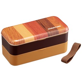 Skater SLBW6M-A Simple Lunch Box, 20.3 fl oz (600 ml), Structure, Wood Grain, Light Brown
