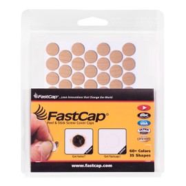FastCap - Screw Hole Covers, 9/16" (14mm) Stickers - Professional Woodworking & Cabinetry. 5 - Sheets (265-Caps) - Woodgrain PVC, Color - Hardrock Maple