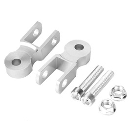 Motorcycle Shock Absorber Riser Rear, Pack of 2 Universal Aluminium Alloy Motorcycle Damper Shock Absorber 5 cm Raising Pad Replacement for Chassis (Silver) (with Screw), Default