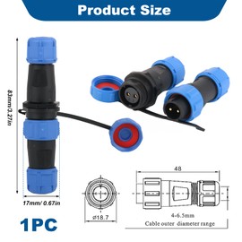 Connection Plug Aviation Plug SP13 2-Pin IP68 Waterproof 2-Pin Inline Plug 250V 13A, Solderless Aviation Plug with Waterproof Cover Used for Outdoor Lamps