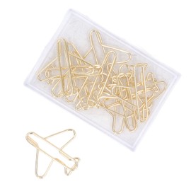 Airplane Shaped Paper Clips, 100Pcs Mini Cute Paperclips Portable Electroplated Metal Office Clips for Document Sorting and Organizing Office School Home Desk