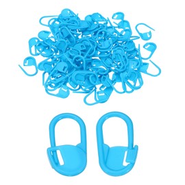 PATIKIL Crochet Stitch Markers, 100 Pack Plastic Knitting Markers Locking Stitch Marker for Sewing Crocheting DIY Craft, Lake Blue