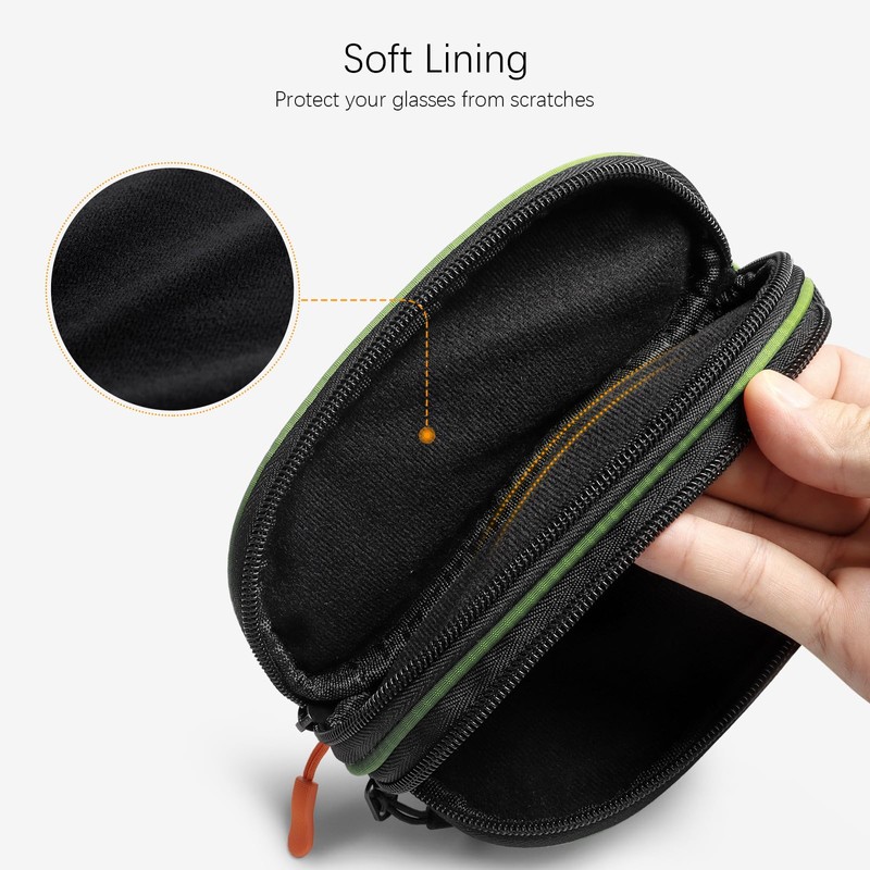 Tangoner Double Eyeglasses Case Soft Portable Zipper Sunglasses Pouch with