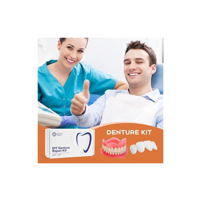 DIY Denture Kit for Upper & Lower Teeth, Temporary Self-Fit