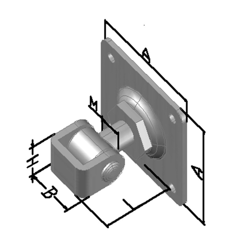 Hinge on Plate 80 x 80 mm, with Caliper, Adjustable