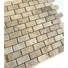 Walnut Travertine 1x2 Tumbled Natural Stone Mosaic Brick Joint on