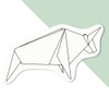 4 x Small 50mm 'Origami Bull' Permanent Sticker Decals for