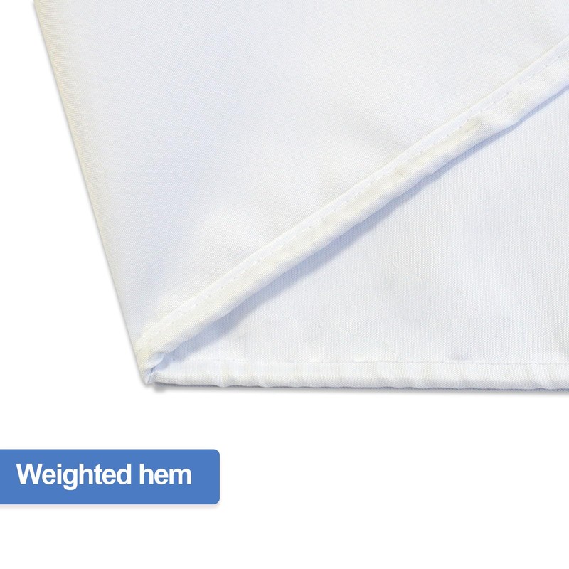 YISURE White Weighted Fabric Shower Curtains 200cm Drop, Large Shower
