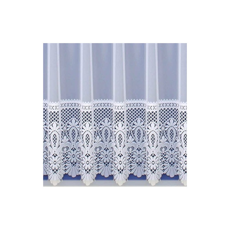 Maple Textiles White Heavy Victorian Lace Macrame Panel Net Curtain