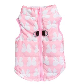 Voarge Pet Jacket Warm Coats Winter Small Dogs Warm Vest with Zip for Dog Chihuahua Small Pet Winter Warm Vest (S, Pink)