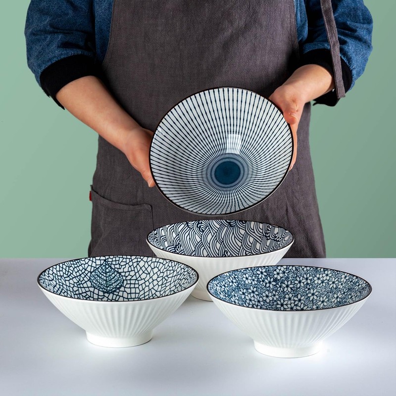 Dyware 38 oz Japanese Ramen Bowls Set of 4, Large